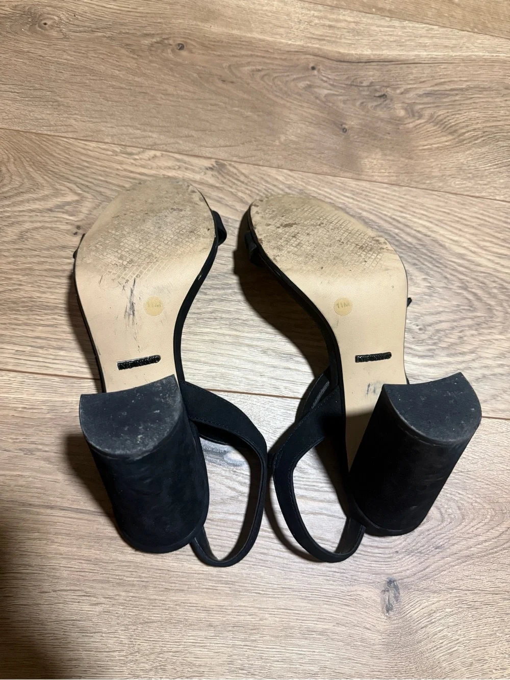 Black Women's Ankle-Strap Heeled Sandals